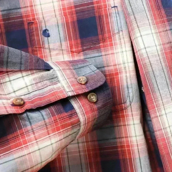 Carhartt Size 3XL Red/Blue/cream long sleeve button down shirt - Picture 5 of 10